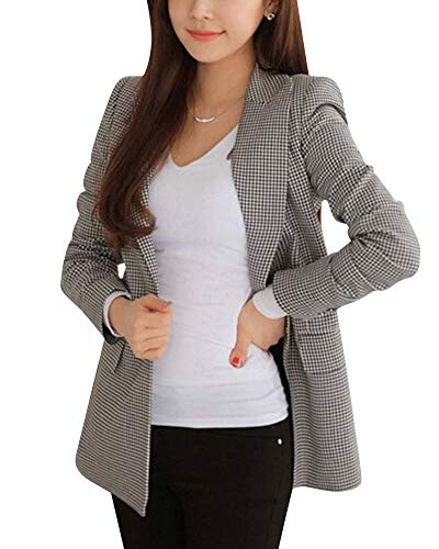 Chaqueta larga de cuadros ‘pata de gallo’