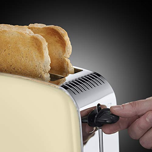Russell Hobbs RU23334 Stainless Steel 2 Slice Toaster, Cream,Cream Homeyfurniture.co.uk