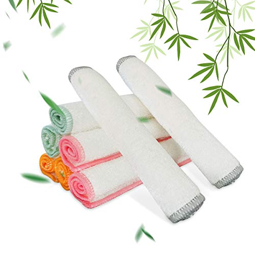 Superus Bamboo Dish Cloths, Eco-Friendly Dish Towels Cleaning Cloths 8 Pack, Hanging Kitchen Towels For Washing Dishes, Kitchen Counters, Bathroom Glass - Super Absorbent (18 X 23 Cm) #TOP6