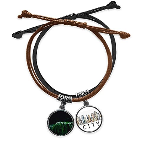 Chaîne de main en cuir Sidi raffiné et bracelet corde thématique photographie nature
