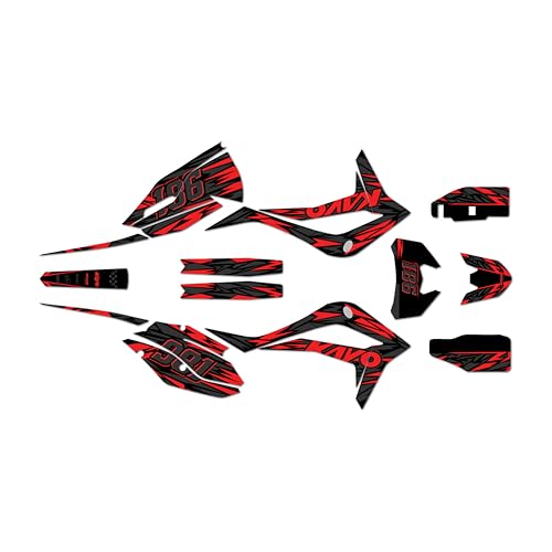 Kalair GFX Graphics Kit for Kayo KT250 (2021-2026) Twitch Series Red 9 Mil - Easy Go - Dirt Pit Bike Motorcycle Stickers, Dirtbike Racing Automotive Decal Motocross Accessories no-Plastics