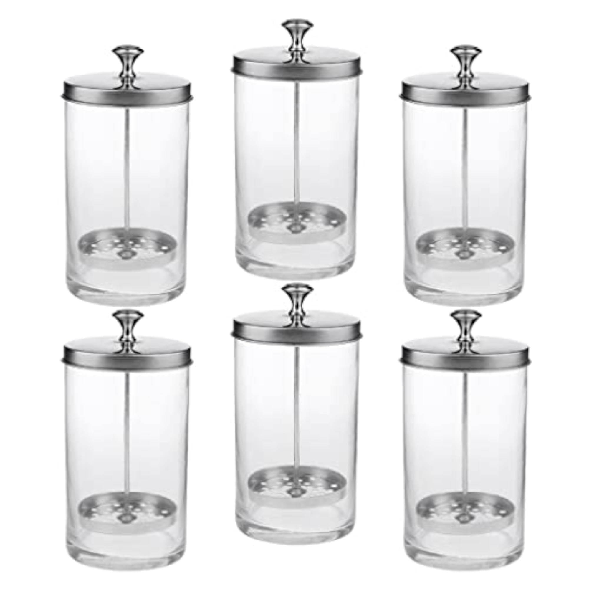 6 Pieces Clear Sanitizer Disinfectant Glass Jar Set