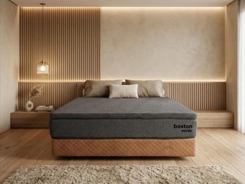 Image of Boston Aria Natural Latex Mattress Topper | 2-Inch Responsive Support | Certified Organic Latex | King Size (78 x 72 x 2 Inch, Medium-Firm) | Pressure Relief | Seroya Organic Cover