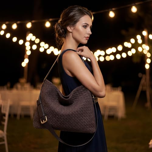 Bolso Tote Trenzado de Gamuza para Mujer Grande miniatura 7