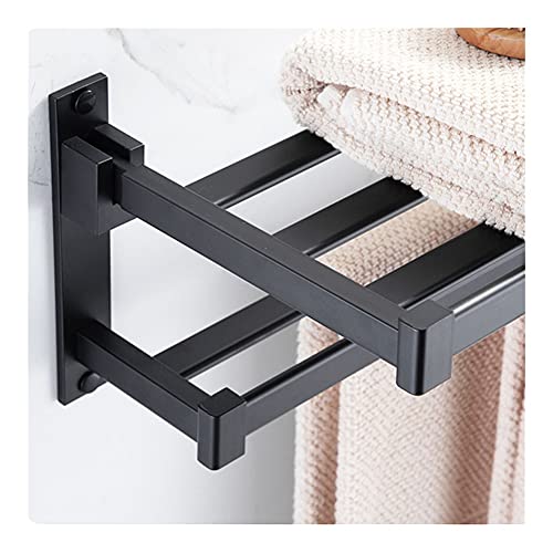 Porte-serviettes de bain pliable et support mural antirouille - 4