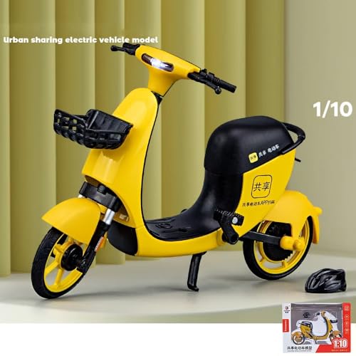 Image of FEXXA Police Motorcycle Toy - Pull Back Motorcycle Toys, Tiny Gift with Music Lighting, Latte Motorcycles Toy for Kids Boys Age 3-8 Year Old [NEW] (1 /10 Urban Sharing Electric Bicycle-Yellow)