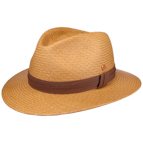 Mayser Gero Panamahut Strohhut Traveller Handmade Uni Garniturband Made in EU Damen Herren Sommer Camel 57 cm