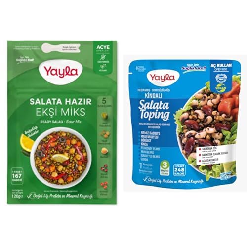 yayla Seti | Salata Hazır Ekşi Mix, 120 gr x2 + Kinoalı Salata Toping 150 Gram x2