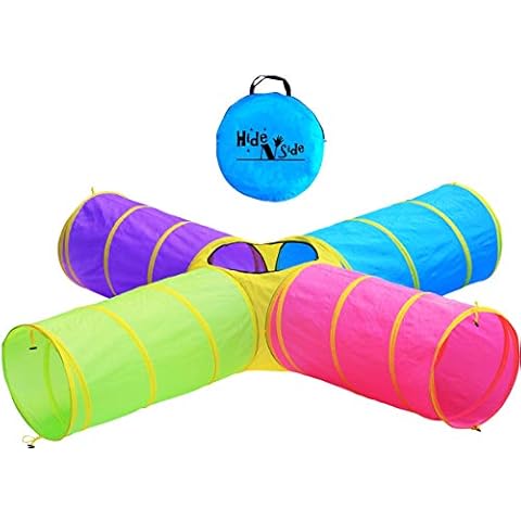 Hide N Side Kids Play Tunnels, Indoor Outdoor Crawl Through Tunnel For Kids Dog Toddler Babies Children , Pop Up Tunnel Gift Toy Cover