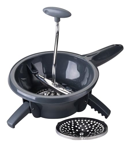 Fackelmann Passiergerät aus Edelstahl/Kunststoff, 3-teilig mit verschiedenen Einsätzen, 30 x 19,5 x 21 cm – Für Marmeladen Fackelmann Passiergerät aus Edelstahl/Kunststoff, 3-teilig mit verschiedenen Einsätzen, 30 x 19,5 x 21 cm – Für Marmeladen