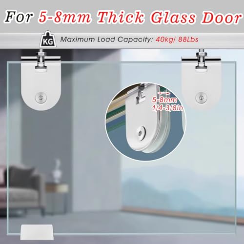 Heavy Duty Pocket Door Sliding Door Track, Box Rail Barn Door Hardware Sliding Track con 4 Ruedas para Baño Oficina Gabinete, Rieles para Puertas Corredizas B 110cm (43 2/7'') miniatura 3