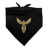 Graphics and More Caduceus Medical Symbol Doctor Nurse EMT Dog Pet Bandana - Black