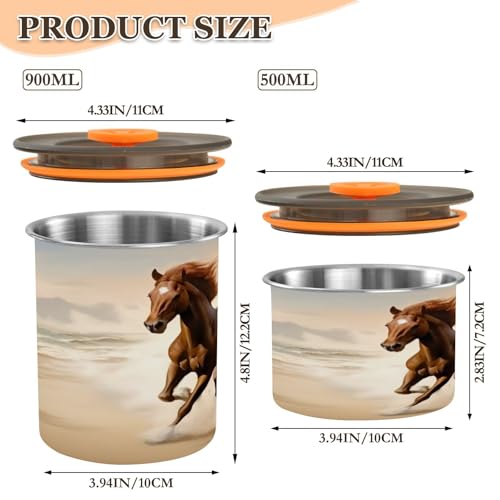 Envase hermético de acero inoxidable para café 900 ml miniatura 2