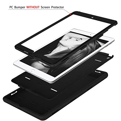 Hocase Ipad 9Th Generation Case, Ipad 10.2 2021 Case, Heavy Duty Shockproof Soft Silicone Rubber Bumper+Hard Plastic Hybrid Protective Case For Ipad 9Th/8Th/7Th Generation 10.2 - Black #TOP5