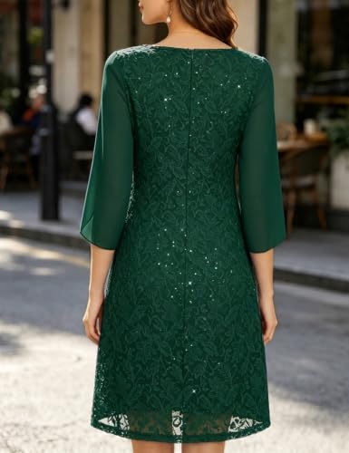 Image of COOAN Wedding Guest Cocktail & Formal Dresses for Women - Lace Sequin Dress