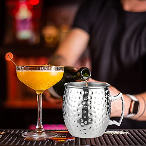 Vilihkc 4Pcs Moscow Mule Mugs Large Size 18 Ounces Stainless Steel Lining Pure Copper Plating Gold Brass Handles With 5 Heart-Shaped Stainless Steel Straws #TOP5