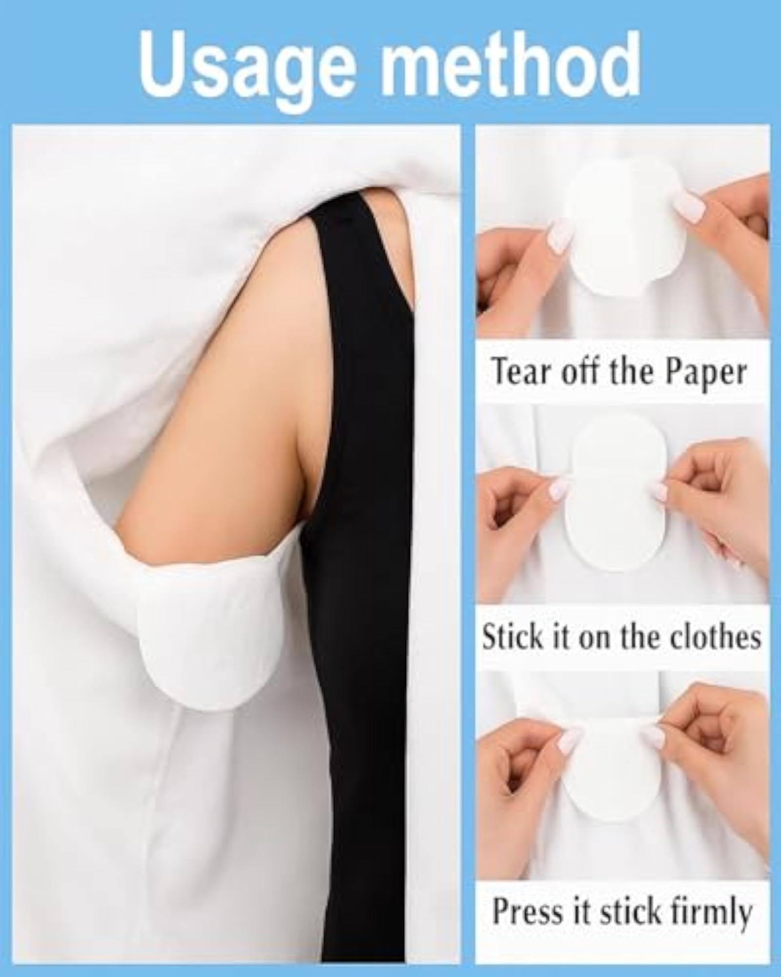 100 PCS Armpit Sweat Pads for Women & Men