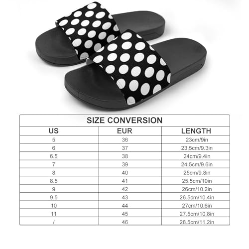 Black And White Polka Dot Womens Slide Sandals Non Slip Summer House Slippers for Girls Slip-on Flip Flops2