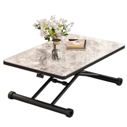 Tavolo da caffè convertibile a tavolo da pranzo con 7 altezze regolabili, design versatile per ogni spazio (bianco