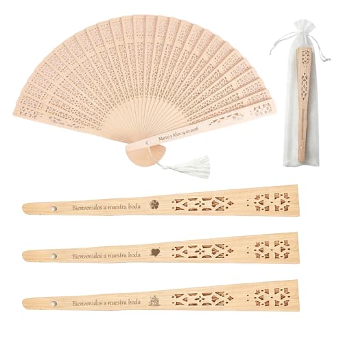Abanicos Personalizados para Boda y Abanico Personalizado de Madera
