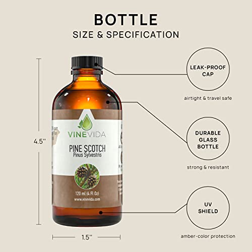 Vinevida Pine Scotch Essential Oil 4 Oz - Undiluted Pine Scotch Oil 4 Oz - Pine Scotch Candle Oil Scent - Diy Candle Scents For Candlemaking - Bulk Essential Oil For Soap Making Safe For Skin #TOP1