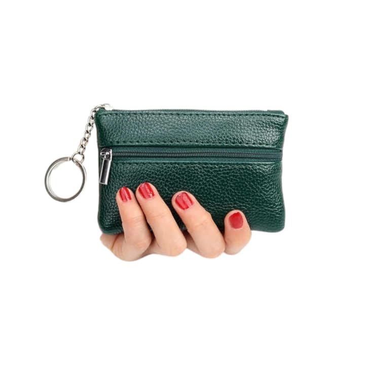 Washbag Green Leather Fashion Card Coin Holder Ladies,Gents Small Purse Clutch Wallet for Women.(Green)