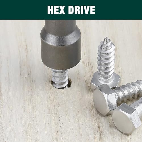 Tornillos Tirafondo Hexagonales 1/2 x 6 pulgadas Acero Inoxidable 304 Paquete de 4 miniatura 2