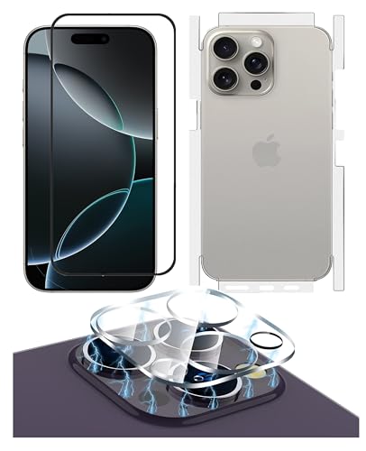 Image of FabeKee Tempered Glass Screen Protector Compatible for iphone 16 pro | Front And Back Screen Guard With camera lens protector 3 in 1 (iphone 16 pro)