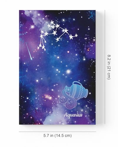 Image of AccuPrints A5 Premium Soft Bound Notebook Size 5.8 * 8.25 inches Diary for Girls and Women (144 Ruled Pages with planner, 80 GSM) (Aquarius zodiac signs)