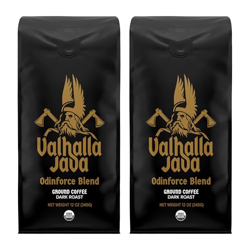 Death Wish Coffee Valhalla Java Medium-Dark Roast Ground, 12 oz (2 Pack)