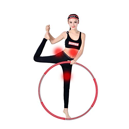 Abnehmbare 6 Abschnitte Schaumstoff Edelstahl Sport Hoop Home Übung Fitness dünne Taille Fitness Kreis Ausrüstung