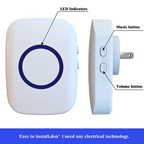 image for UNIONOW Wireless Doorbell, 1,000ft Range Loud Enough Doorbell Chime，