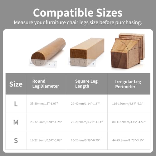 24 Pcs Silicone Chair Leg Floor Protectors & Furniture Sliders for Hardwood Floors - Felt Pads for Chair Legs Anti-Scratch Noise Reduction Furniture Pads Chair Feet Protectors Fit 1.3" to 1.97"