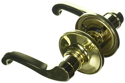 SCHLAGE J-Series Lasalle Door Lever with Standard Trim, Hall & Closet Passage Lock, Bright Brass, J10 LAS 605