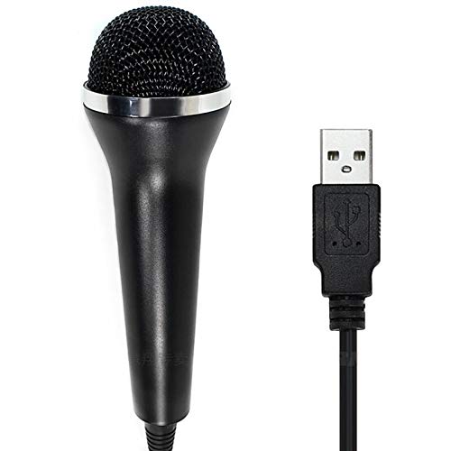 Guitar Parts USB Wired Microphone for PS3 PS4 Switch for One/One Slim for 360/360 Slim for Wii/PC Console – (Color: Black)