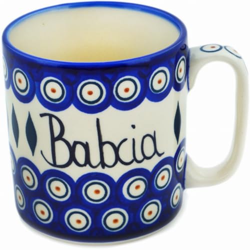 Taza de cerámica artesanal polaca 13 oz Babcia miniatura 3