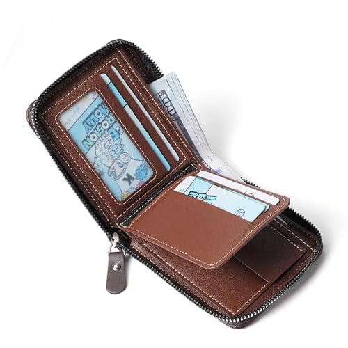 Zipper Men's Short Wallet, Large Capacity Coin Bag, Multi-Card Slot, Three-fold Perimeter Bag, Men's Wallet4