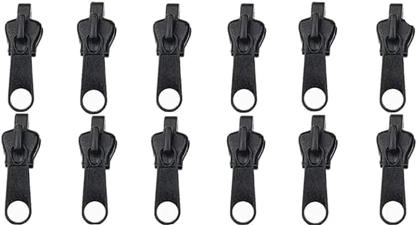 Czhotg 12-Pack Universal Zipper Repair Kit - Stainless Steel Replacement Sliders and Pullers for Jackets, Bags and Outdoor Gear, Durable Fasteners