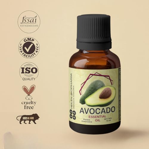 Image of Heilen Biopharm Avocado Essential Oil - 15 mL Per Bottle Pack of 1 For Skin Nourishment & texture improvement, (Persea Americana)