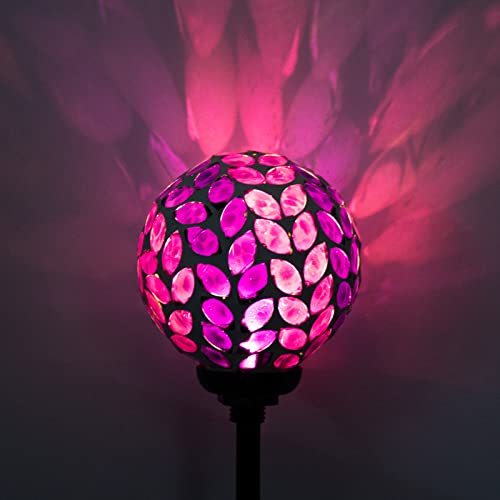 Vcuteka Solar Path Lights Outdoor Decorative - Mosaic Solar Garden Stakes Light Waterproof Led Light For Landscape Lawn Patio Yard Driveway Decoration, Purple, 1 Pack #TOP6