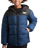 Reebok Boys Winter Jacket - Heavyweight Quilted Puffer Parka Coat - Weather Resistant Ski Jacket for Boys (8-20), Size 10-12, Batik Blue
