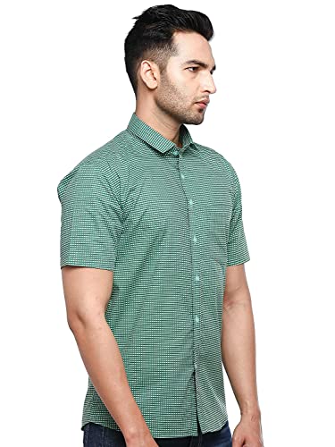 Image of Twist99 Men's Cotton Linen Half Sleeve Plus Size Shirt(Green)