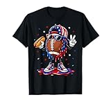 Football Drip Ice Cream Boys Football Youth American Flag T-Shirt