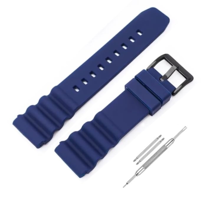 Image of Lineon 22mm Silicone Soft Watch Strap Compatible With CASIO DURO MDV106, MDV-10 with Tool and Pins