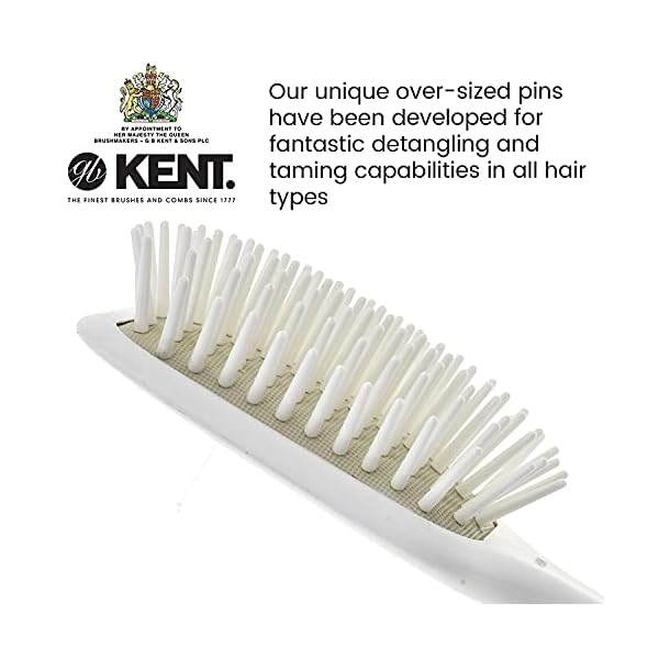 Kent AH8W Airhedz Cushion Paddle Brush - Scalp Massager and Detangler Brush - The Hair Brush for Thick Hair - Scalp Massager Hair Growth Stimulator - Hair Detangler and Curly Hair Brush