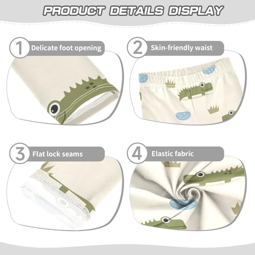 Crocodile Cartoon Girls Leggings,Workout Leggings for Girls Toddler Athletic Legging Size for 3-10T3