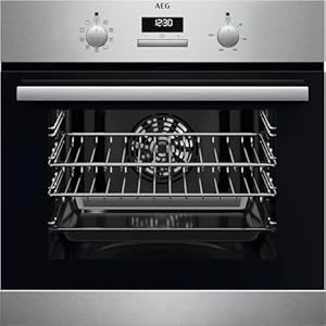 AEG 6000 Series SurroundCook Built In Oven, BSX23101XM, 65L, Aqua Clean, LED Display, Multilevel Cooking, Stainless Steel, Anti-fingerprint, Grill,Defrost, Moist Fan Baking, Class A