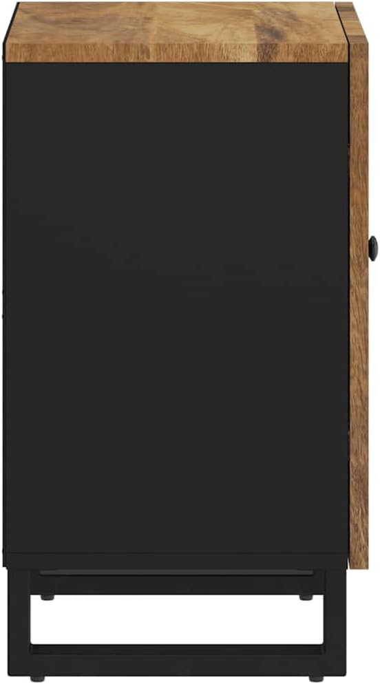 Bathroom Cabinet Honey Brown Solid Mango Wood with Iron Frame, 13x15x23 Inch Storage Cabinet for Bathroom Vanity Combo, Farmhouse Bathroom Furniture Set with Adjustable Armrests