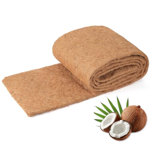 Dovesail Coco Liner Roll 24x160 Inch Natural Coconut Liners for Planter Flower Basket Thick Coco Fiber Mat for Hanging Basket Garden Decoration Animal Pet Pads Reptile Carpet