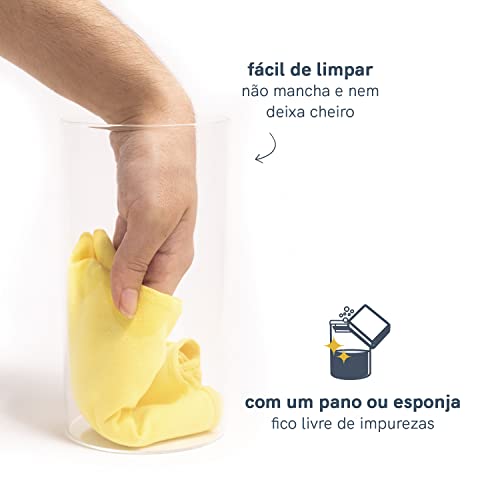 Oikos - Pote de Vidro 1,1L com Tampa de Bambu Hermético Redondo Flat